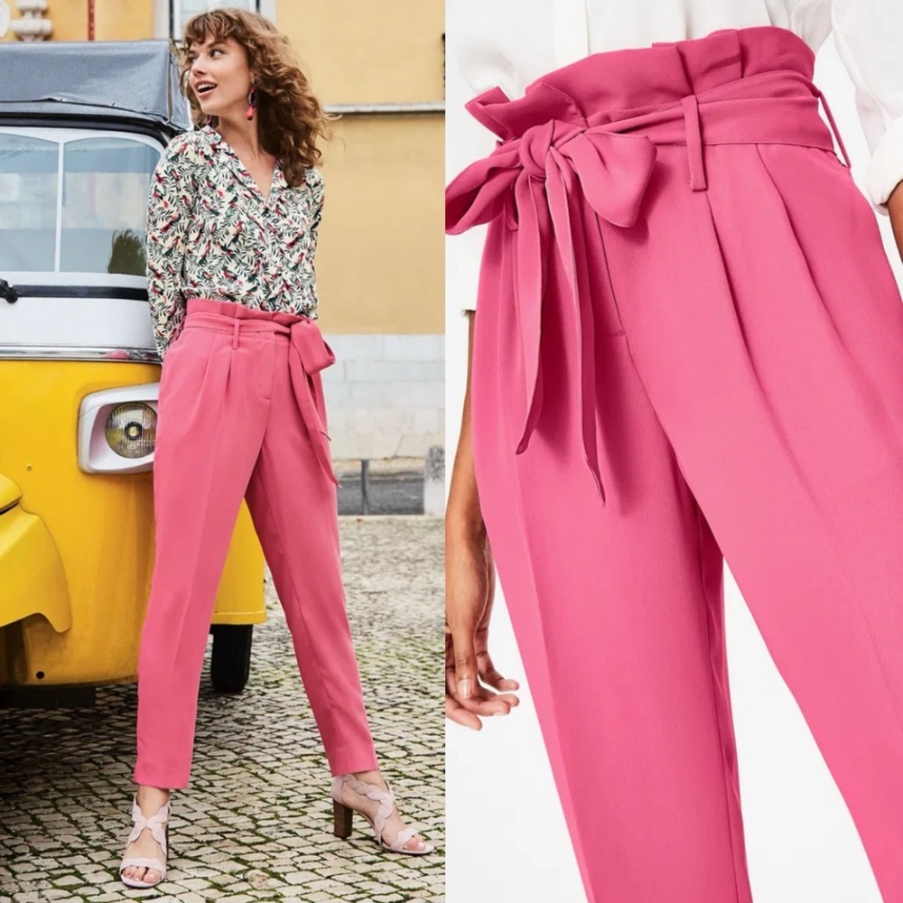 BODEN Melina Trouser Pant Blush Pink size 6R Paperbag Pant